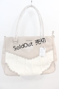 画像1: axes femme / ブーケ刺繍配色デザイントート  ベージュ I-25-01-13-051-AX-BG-HD-ZT-K010