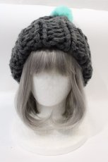 画像1: 【SALE】LAND by MILKBOY / ポンポンニット帽  グレーＸイエロー I-25-01-13-020-MB-AC-HD-ZTK004 (1)