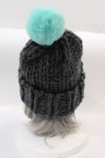 画像2: 【SALE】LAND by MILKBOY / ポンポンニット帽  グレーＸイエロー I-25-01-13-020-MB-AC-HD-ZTK004 (2)