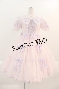 Angelic Pretty / Puffギンガムワンピース  ピンクＸラベンダー I-25-01-16-070-AP-OP-HD-ZY