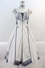 画像1: Ozz oneste / 薔薇刺繍&フロントダブルZIPジャンパースカート  白Ｘグレー I-25-01-16-087-OO-OP-HD-ZI (1)