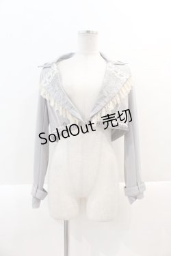 画像1: Ozz oneste /  襟刺繍ショートジャケット  グレー I-25-01-18-082-OO-JA-HD-ZI