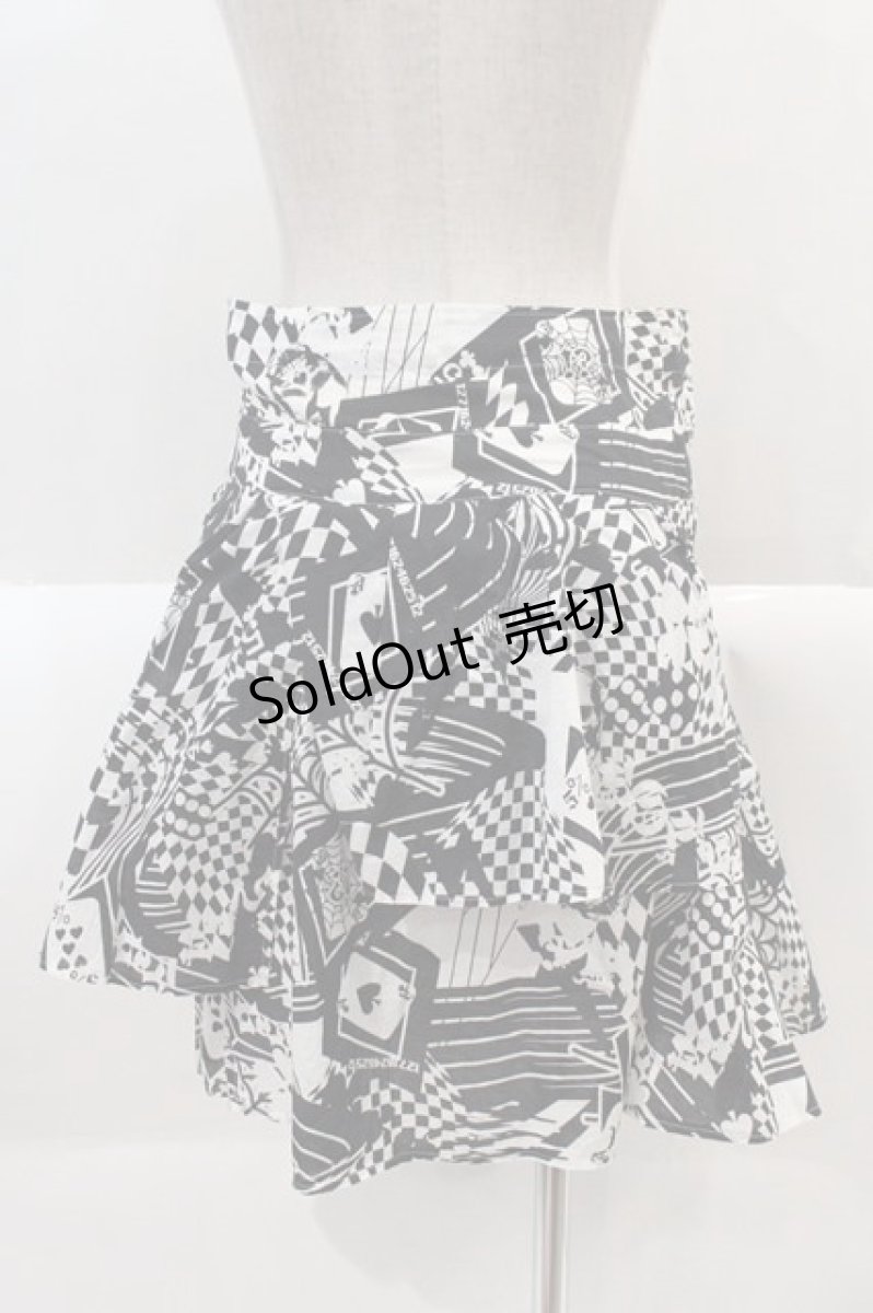 画像2: 【SALE】BATSU / 総柄スカート  白Ｘ黒 I-25-01-18-095-PU-SK-HD-ZT204 (2)