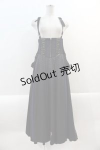 Ozz oneste / 裾刺繍サス付き袴スカート  黒Ｘ青 I-25-01-18-097-OO-PA-HD-ZI