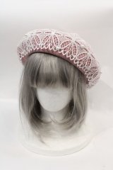 m petit by misako / レースベレー  ピンクＸ白 I-25-01-18-119-LO-ZA-HD-ZT-K011