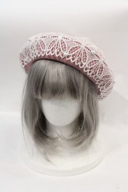 画像1: m petit by misako / レースベレー  ピンクＸ白 I-25-01-18-119-LO-ZA-HD-ZT-K011