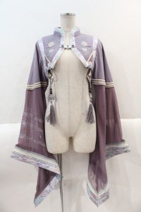Ozz oneste / フラワー刺繍ハイネック着物袖ボレロ  パープル I-25-01-18-013-OO-BL-HD-ZS