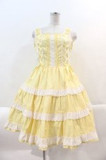 画像1: BABY,THE STARS SHINE BRIGHT / ミルフィーユジャンパースカート  イエロー I-25-01-18-047-BA-OP-HD-ZI (1)