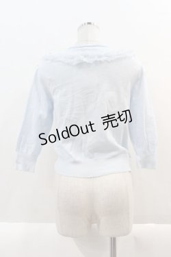 画像2: Jane Marple / チュールリボンフリルカーディガン  サックス I-25-01-18-050-JM-TO-HD-ZI