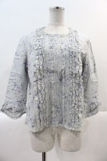 画像1: 【SALE】PINK HOUSE / 花pt後ろボタンブラウス  ライトブルー I-25-01-20-070-LO-BL-HD-ZT226 (1)