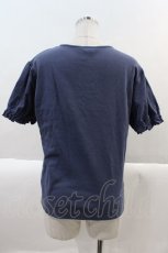 画像2: 【SALE】PINK HOUSE / ロゴ入りパフスリーブカットソー 4(L) ネイビー I-25-01-20-085-LO-TO-HD-ZT256 (2)