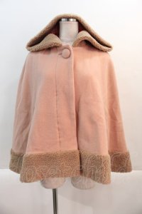 PINK HOUSE / フード付きケープ  ピンクＸブラウン I-25-01-20-119-LO-JA-HD-ZT-C018