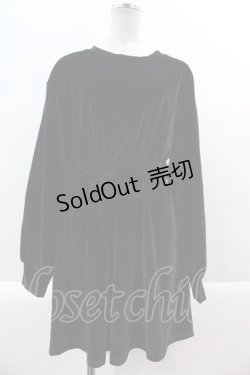画像1: NieR Clothing / ベルベットワンピース  黒Ｘ白 I-25-01-21-053-PU-OP-HD-ZI