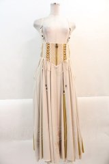 Ozz oneste / 裾刺繍サス付き袴スカート  アイボリーＸカラシ I-25-01-21-074-OO-PA-HD-ZI