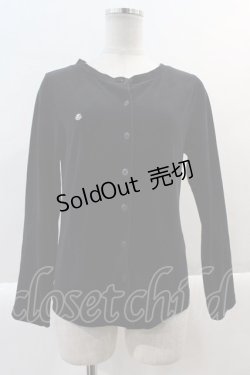 画像1: MIHO MATSUDA / ドクロ刺繍ベルベットカーディガン  黒 I-25-01-24-004-GO-TO-HD-ZI