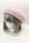 m petit by misako / AMレースBベレー  ピンクＸ白 I-25-01-24-098-LO-AC-HD-ZT-K011