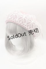 m petit by misako / AMレースBベレー  ピンクＸ白 I-25-01-24-098-LO-AC-HD-ZT-K011