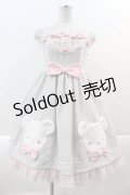 Angelic Pretty / しろくまアップリケジャンパースカートSet  グレーＸピンク I-25-01-24-020-AP-OP-HD-ZI