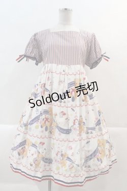 画像1: Physical Drop /くまのハッピーマーチワンピース  白 I-25-01-24-028-LO-OP-HD-ZI