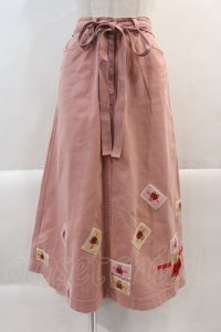 PINK HOUSE / クマワッペン散らしチノスカート  ピンク I-25-01-26-052-LO-SK-HD-ZS