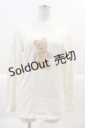 PINK HOUSE / 抱っこテディベア長袖Tシャツ M アイボリー I-25-01-26-008-LO-TS-HD-ZI