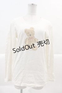 PINK HOUSE / 抱っこテディベア長袖Tシャツ M アイボリー I-25-01-26-008-LO-TS-HD-ZI