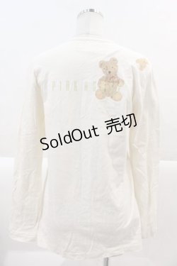 画像2: PINK HOUSE / 抱っこテディベア長袖Tシャツ M アイボリー I-25-01-26-008-LO-TS-HD-ZI