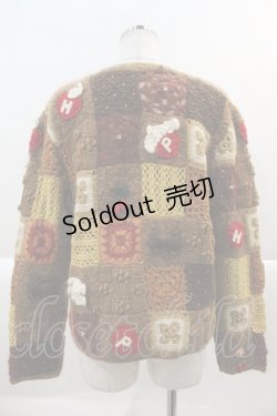 画像2: PINK HOUSE / パッチワークニットカーディガン  ブラウン I-25-01-26-023-LO-TO-HD-ZT031