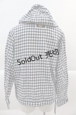 画像2: PINK HOUSE / ギンガムチェックかおくまワッペンフードトップス  ネイビー I-25-01-26-028-LO-TO-HD-ZY