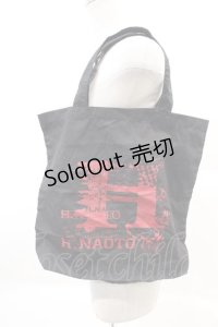 h.NAOTO / トートバッグ  黒Ｘ赤 I-25-02-04-047-HN-BG-HD-ZT-K013