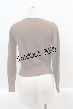 画像2: Emily Temple cute / ハートロゴ刺繍ラメニットカーディガン  ブラウンＸゴールド I-25-02-04-071-ET-TO-HD-ZI