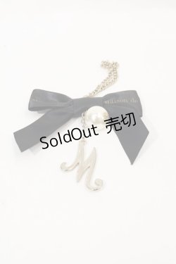 画像2: Maison de FLEUR / イニシャルバッグチャーム  黒Ｘシルバー I-25-02-04-039-LO-ZA-HD-ZT-K015