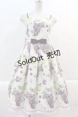 画像1: Emily Temple cute / Lady Grapesキャミソールワンピース  アイボリーXパープル I-25-02-07-062-ET-OP-HD-ZI
