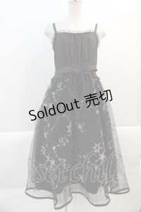 axes femme POETIQUE / シエルエトワール刺繍ワンピース  黒 I-25-02-07-067-AX-OP-HD-ZI