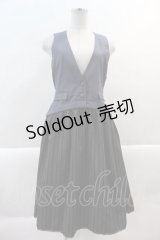 axes femme POETIQUE / ベストレイヤード風ワンピース M ブルー I-25-02-07-073-AX-OP-HD-ZI