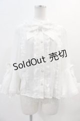 axes femme kawaii / 姫袖7分丈ブラウス  白 I-25-02-07-002-AX-BL-HD-OS