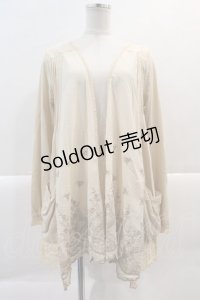 axes femme / バラレース刺繍ロングカーディガン M キナリ I-25-02-07-037-AX-TO-HD-ZI
