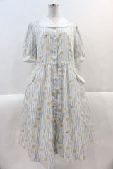 Melody BasKet / Marguerite honey beeワンピース  サックスＸ白 I-25-02-09-051-LO-OP-HD-ZI