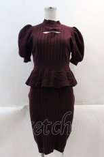 画像1: 【SALE】EATME / ペプラムニットワンピース  バーガンディ I-25-02-09-053-LO-OP-HD-ZT448 (1)