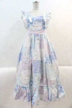 画像1: Nile Perch / パッチワークジャンパースカート  サックスＸピンク I-25-02-09-057-LO-OP-HD-ZI