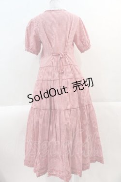 画像2: PINK HOUSE / ギンガムチェック半袖ワンピース  赤Ｘ白チェック I-25-02-09-061-LO-SK-HD-ZI