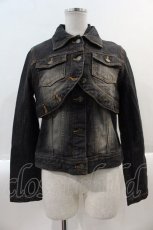 画像1: 【SALE】PINK HOUSE / ミニジャケット&ノースリーブトップスセットアップ M ブラックデニム I-25-02-09-070-LO-JA-HD-ZTC017 (1)