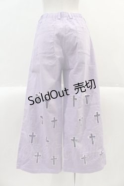 画像2: LISTEN FLAVOR / クロスくり抜きワイドパンツ  ラベンダー I-25-02-09-083-PU-PA-HD-ZI