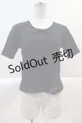 INGEBORG / ロゴ刺繍リブ半袖Tシャツ  ブラック I-25-02-09-036-LO-TS-HD-ZI