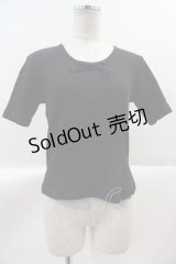 INGEBORG / ロゴ刺繍リブ半袖Tシャツ  ブラック I-25-02-09-036-LO-TS-HD-ZI