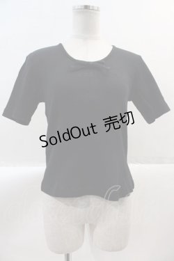 画像1: INGEBORG / ロゴ刺繍リブ半袖Tシャツ  ブラック I-25-02-09-036-LO-TS-HD-ZI
