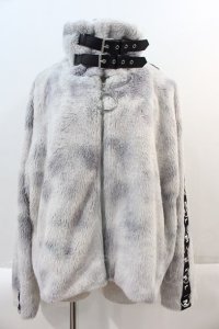 REFLEM / テープデザインクロップドファージャケット  ホワイトグレー I-25-02-11-049-PU-CO-HD-ZT-C043