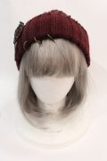 Ozz Croce / モチーフ付きニット帽  ボルドー I-25-02-11-112-OO-AC-HD-ZT437