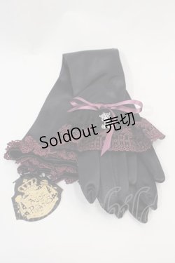画像1: ALICE and the PIRATES / Under the Rose〜闇の使者と薔薇の刻印〜ロンググローブ  黒Ｘ紫 I-25-02-11-115-PA-ZA-HD-ZI