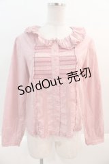 PINK HOUSE / フリル襟刺繍&レースブラウス  ピンク I-25-02-11-025-LO-BL-HD-ZT040